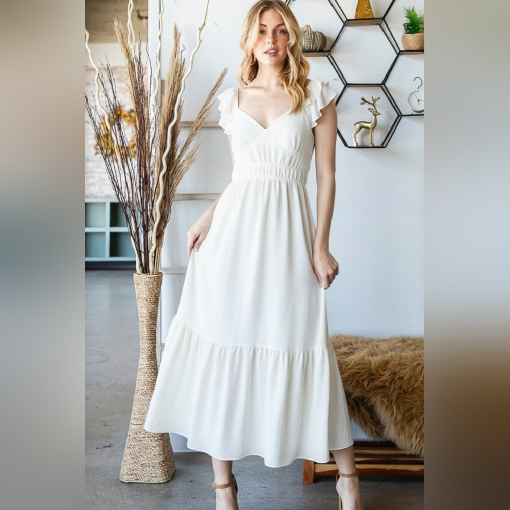 Beachside White Dress Backless